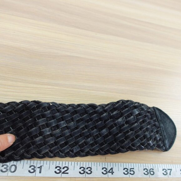 VINTAGE Braided Belt Womens Small Leather Chunky Waist Dress Suede 90s USA OMEGA - Picture 13 of 16